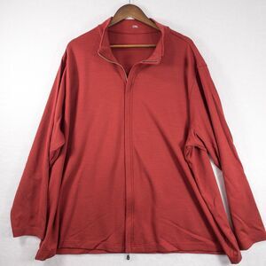 DNL Sweatshirt Mens Extra Large XL Merino Wool Red Full Zip Lightweight Jacket